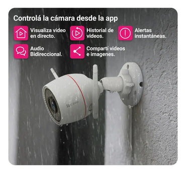 Cámara Seguridad Wifi H3c 2k+ Ezviz Audio Detección Personas Con Ia Visión Color Blanco