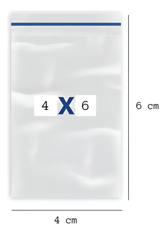 Bolsa Cierre Zipper Hermética 4x6 Cm 100 Unidades