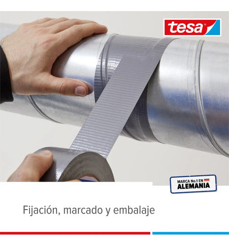 Cinta Duc Tape 10 Mt X 50mm Gris Extra Power Tesa Plateado Cinta