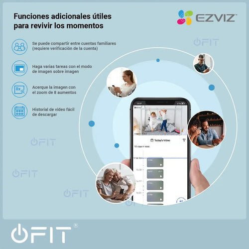 Camara Seguridad Monitor Bebe Wifi Ezviz Bm1 1080p A Bateria Celeste