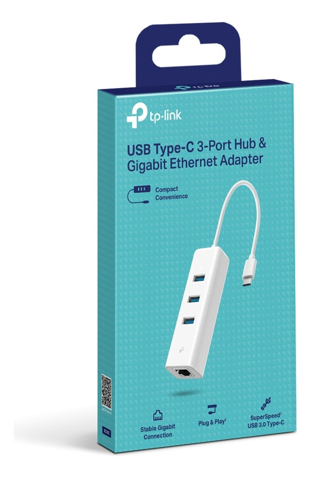 Adaptador Usb Tipo C A 3 Puertos Usb Rj45 Gigabit Ue330c