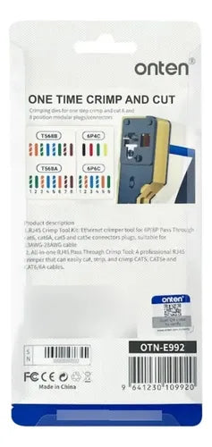 Crimpiadora Otn-e992 Cortador De Cable Rj45 Rj11 Cuchilla