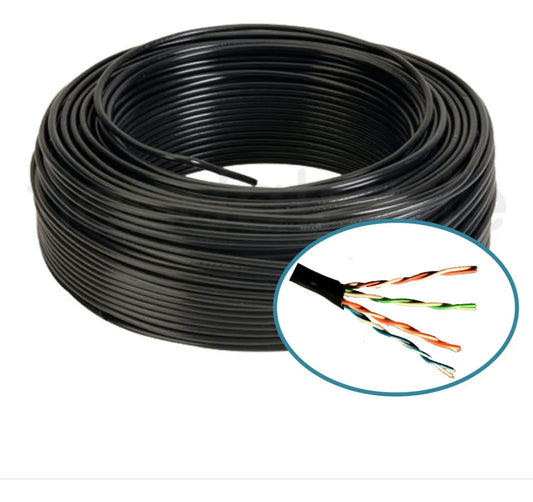 Cable Red Categoría 6 Utp Caja 100 Metros Externo Negro