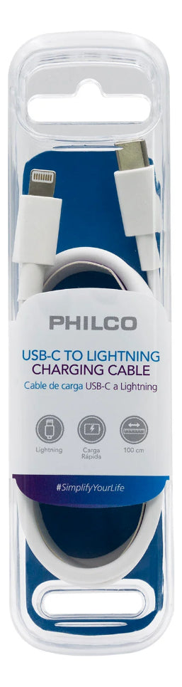 Cable Carga Rápida Usb Tipo C A Lightning 1 Metro Philco