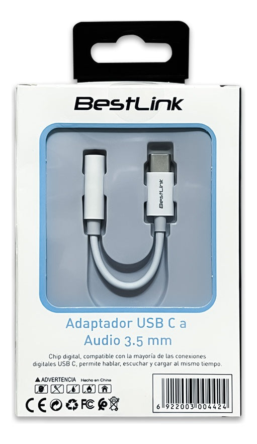 Adaptador Audio Usb Tipo C A Plug Jack 3.5mm Bestlink