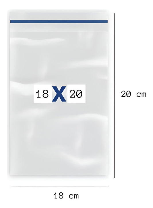 Bolsa Hermetica Zipper Tipo Ziploc 18x20 Cm 100 Unidades