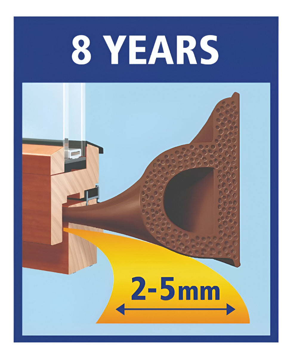 Burlete Adhesivo Perfil P 25m Ventanas Marrón Tesamoll