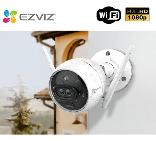 Cámara Seguridad Exterior Wifi C3x 2mp Visión Nocturna Ezviz Blanco