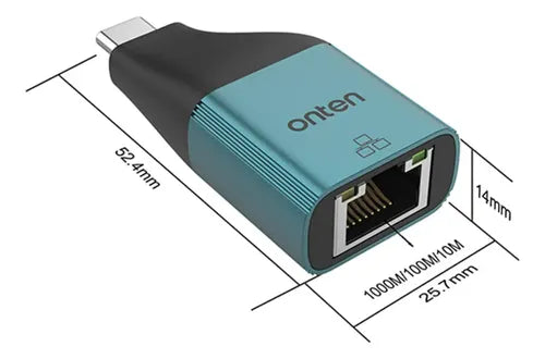 Hub Usb-c Rj45 Ethernet 100/10mbps Adaptador Onten Uc101h