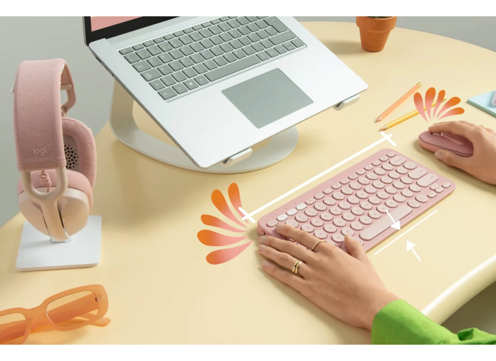 Teclado Portatil Compato Kebble Keys 2 K380s Logitech Rosa