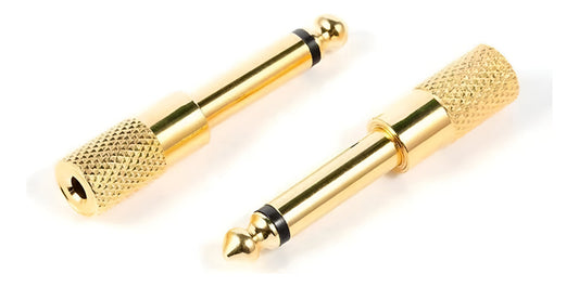 Pack 4 Adaptadores Audio Plug 3.5mm A 6.5mm Jack Oro Mono