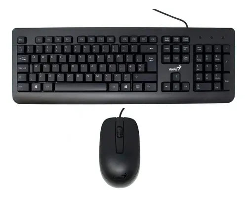 Kit Teclado Mouse Alámbrico Usb Genius Km-160 Español Genius Negro