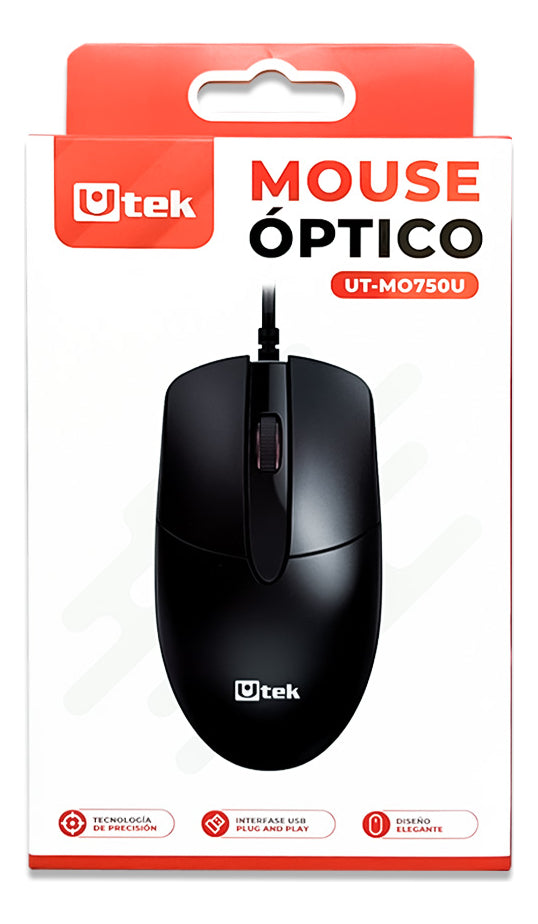 Mouse Alámbrico Usb 1200 Dpi Ut-mo750u Utek