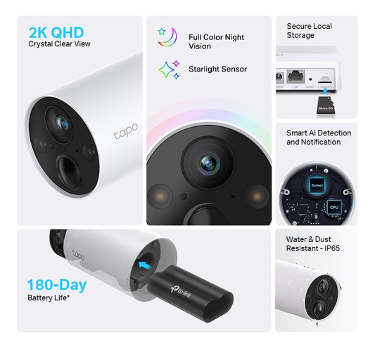 Sistema Cámara Vigilancia Wifi Tp-link Tapo C420s2 C/batería