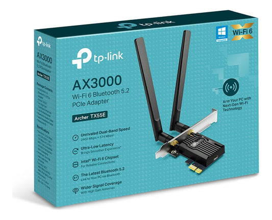 Adaptador Tplink Ax3000 Wi-fi 6 Bluetooth 5.2 Pcie