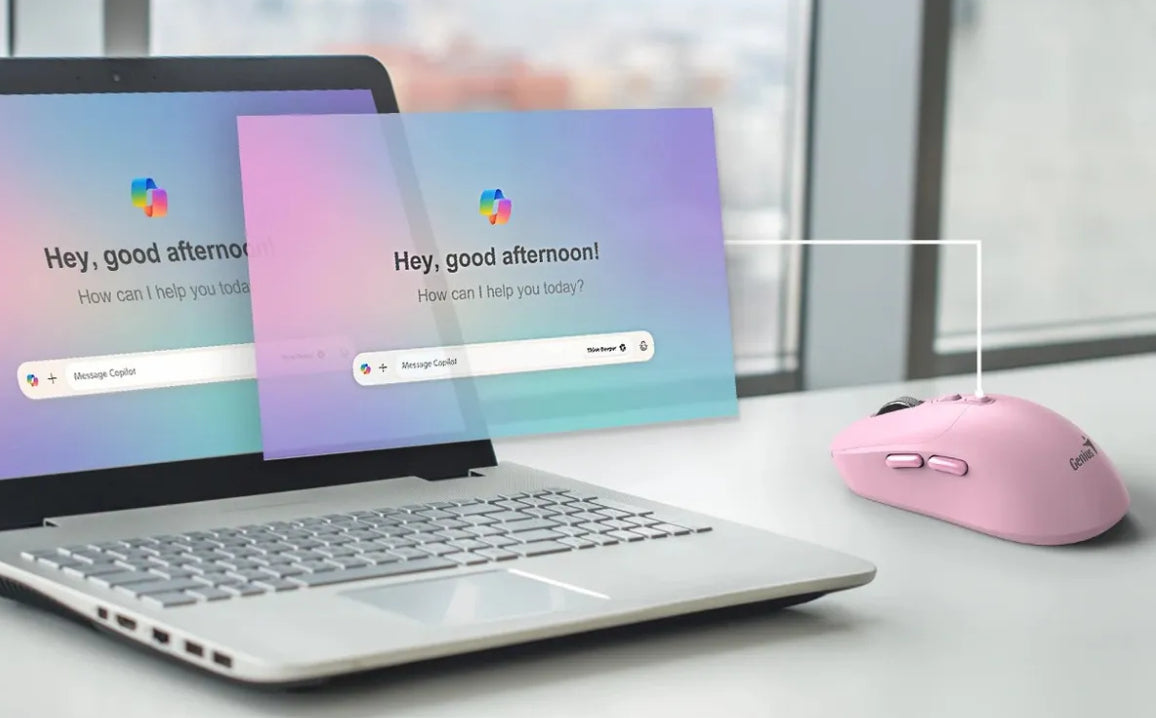 Mouse Inalámbrico Genius Nx-8080s Dual Mode Ai Copilot Rosa