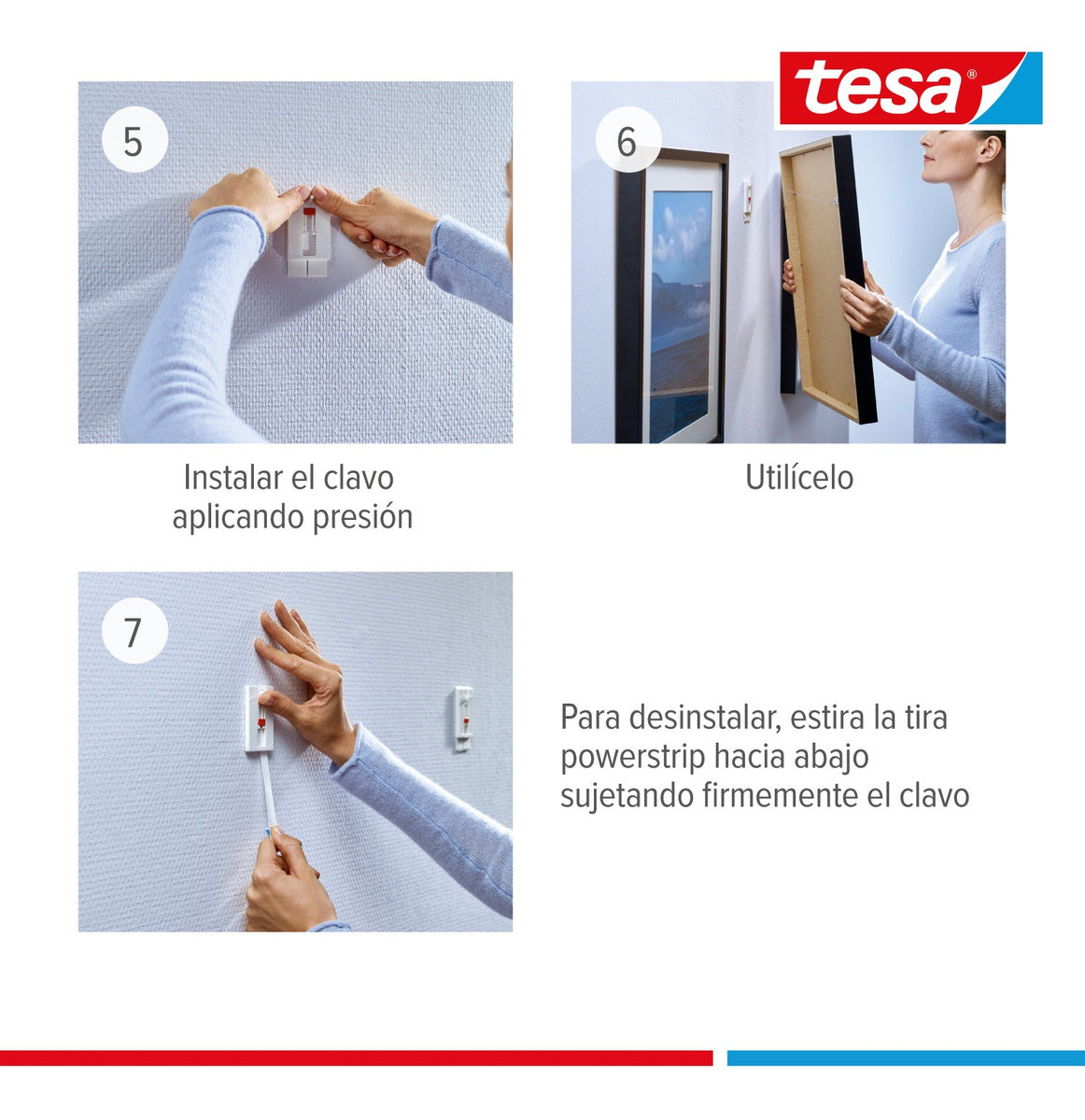 Clavo Adhesivo Ajustable Tesa Superficies Delicadas 2kg