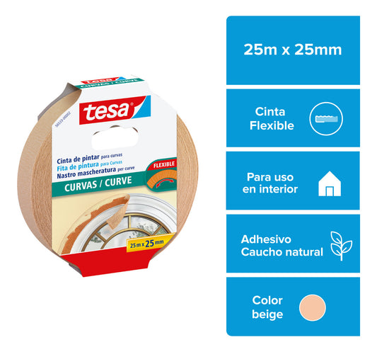 Masking Tape Curvo Tesa 25m X 25mm