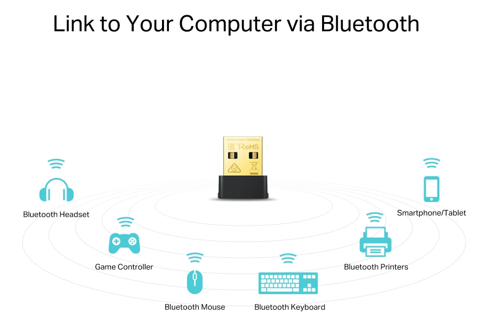 Adaptador Usb Ac600 Nano Wifi Archer T2u Bluetooth 4.2