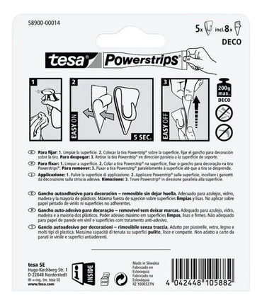 Gancho Adhesivos Decoración Transparentes 5 Unidades Tesa Transparente