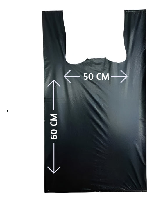Bolsa Camiseta 50 X 60 100 Unidades Negro