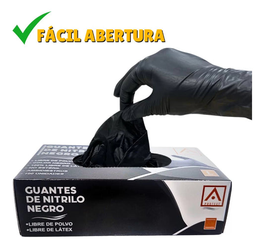 Guantes Nitrilo Talla Xl Caja 100 Unidades Negro