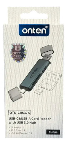 Lector Memoria Dual Sd Microsd Usb 3.0 5gbps Otn-cr537s Azul Petróleo