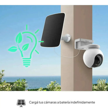 Panel Solar Carga Para Camaras De Seguridad Tipo C Ezviz Eb8 Color Blanco Y Negro Voltaje Máximo Del Sistema 6.36v Blanco/negro