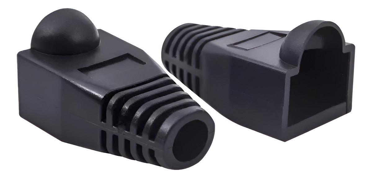 Funda Capuchón Conector Rj45 50 Unidades Color Negro