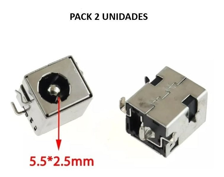 Pack X 2 Adaptador Jack Dc 5.5x2.5mm Para Packard Bell Toshi