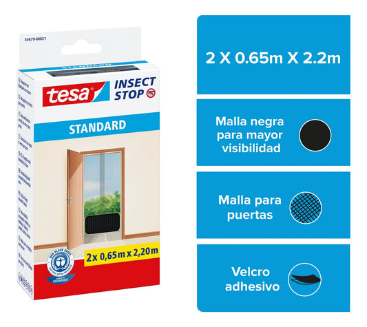 Malla Mosquitera Puertas Negra 2 X 0,65m X 2,5m Tesa