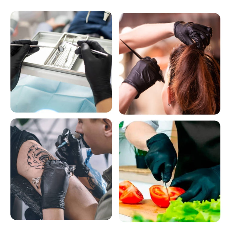 Guantes Nitrilo Talla L Caja 100 Unidades Negro