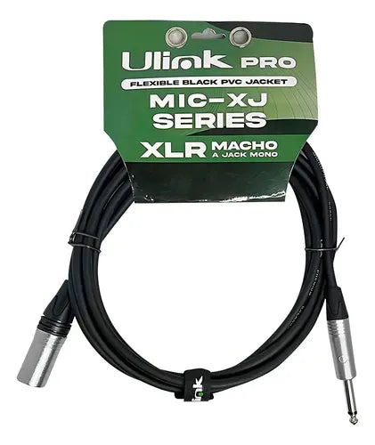 Cable De Audio Profesional Xlr A Jack 6.3 Mono 10m Negro Ulink