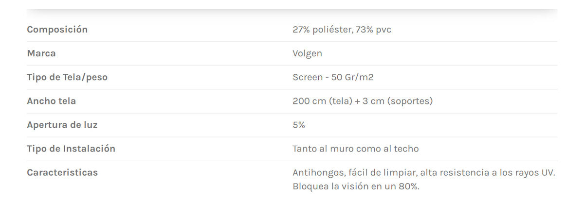 Cortina Roller Sun Screen 2,0x1,9 Mts Calidad Premium Volgen