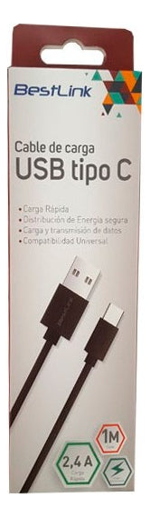 Cable Cargador Sincronizador Usb A Usb Tipo C 1 M Bl-ch600