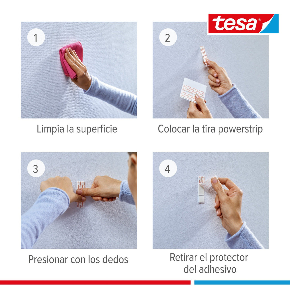 Clavo Adhesivo Removible Superficies Delicadas 0,5kg Tesa