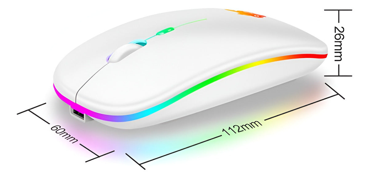 Mouse Inalámbrico Recargable 2.4ghz Led Rgb Distancia 10mts