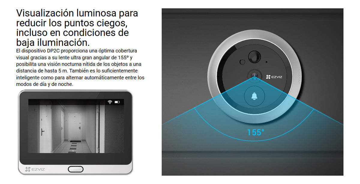 Mirilla Inteligente Full Hd 1080p Wifi C/monitor Dp2c Ezviz