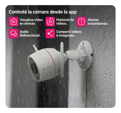 Cámara Seguridad Wifi H3c 2k+ Ezviz Audio Detección Personas Con Ia Visión Color Blanco
