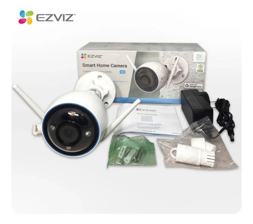 Cámara Seguridad Wifi H3 3k Ezviz Deteccion Personas Y Vehiculos Con Ai Audio Led Blanco