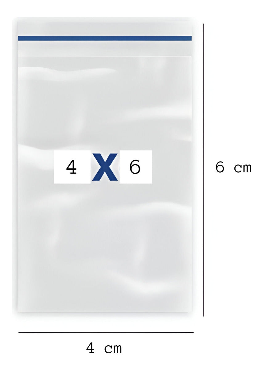 Bolsa Cierre Zipper Hermética 4x6 Cm 100 Unidades