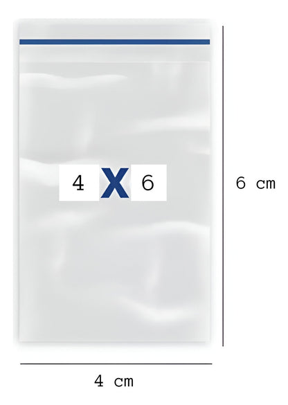 Bolsa Cierre Zipper Hermética 4x6 Cm 100 Unidades