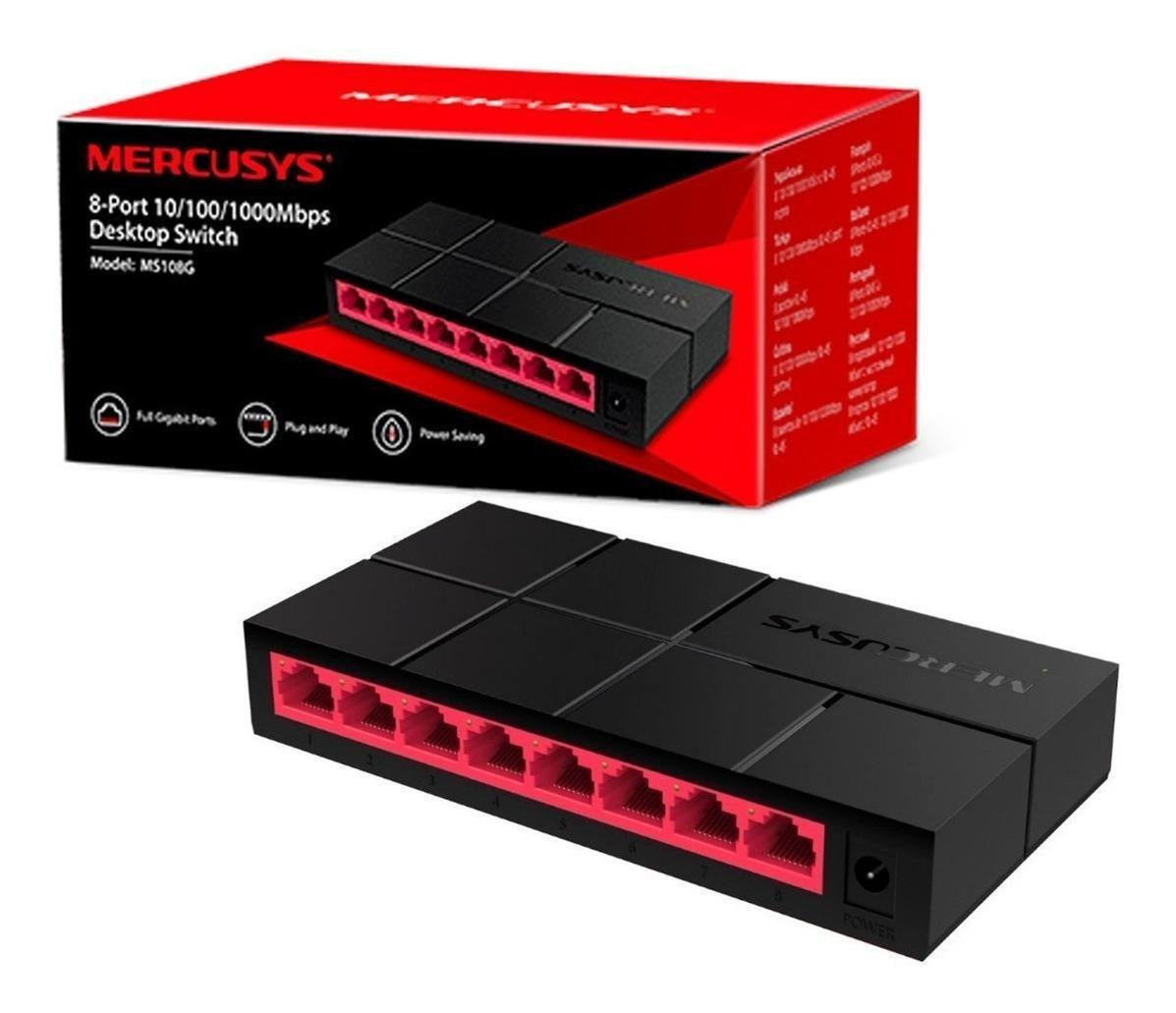 Switch Gigabit 8 Puertos Mercusys Ms108g 10/100/1000 Mbps