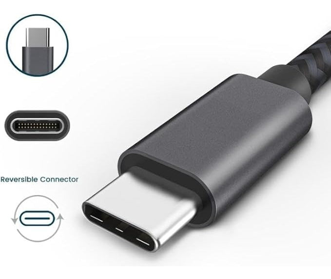 Cable Usb Tipo C Carga Rápida 100w 20gb 4k Anti Nudos 120cm