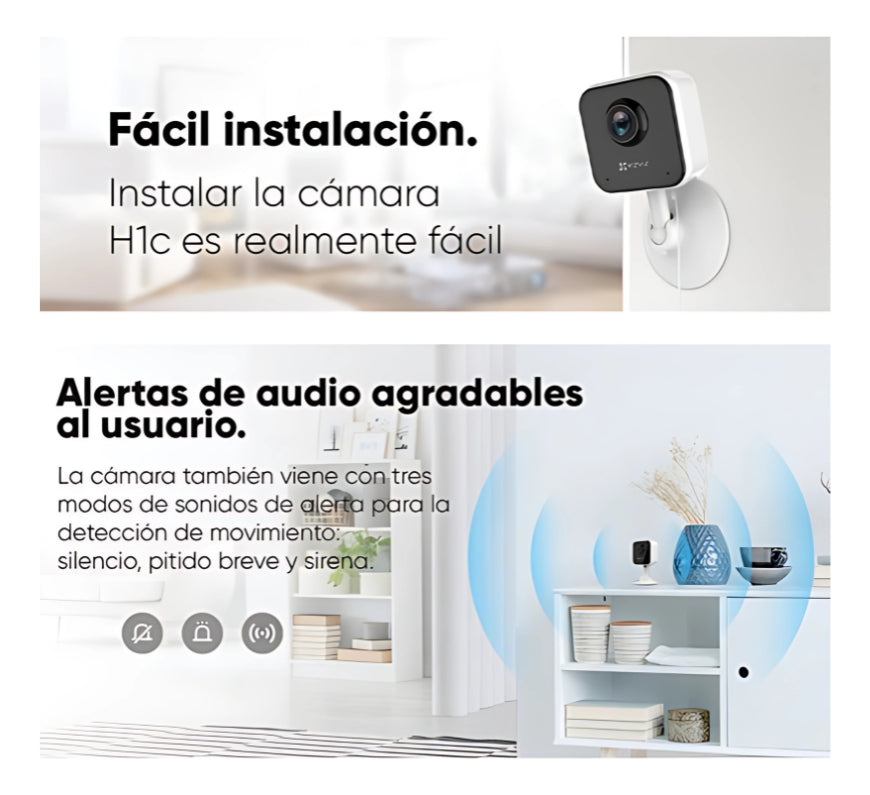 Cámara Hogar Ezviz H1c Full Hd Audio Visión Nocturna 2.4ghz