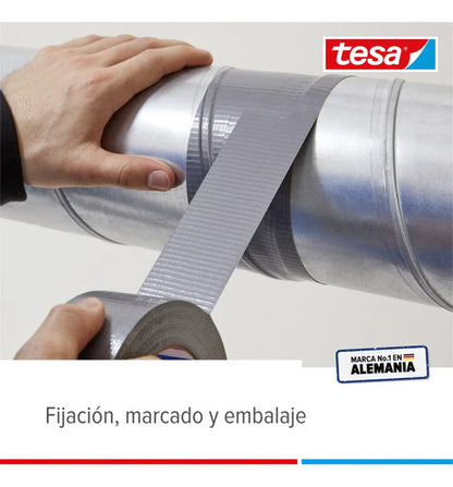 Cinta Duc Tape 10 Mt X 50mm Gris Extra Power  Tesa Plateado Cinta