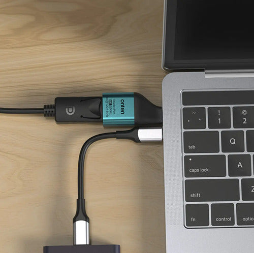Adaptador Usb-c A Displayport 8k 60hz Compacto Onten Uc103 - Azul Petróleo