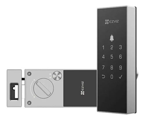 Cerradura Inteligente Dl03 Rim Lock, Teclado Wifi Bt Ezviz Color Negro/gris