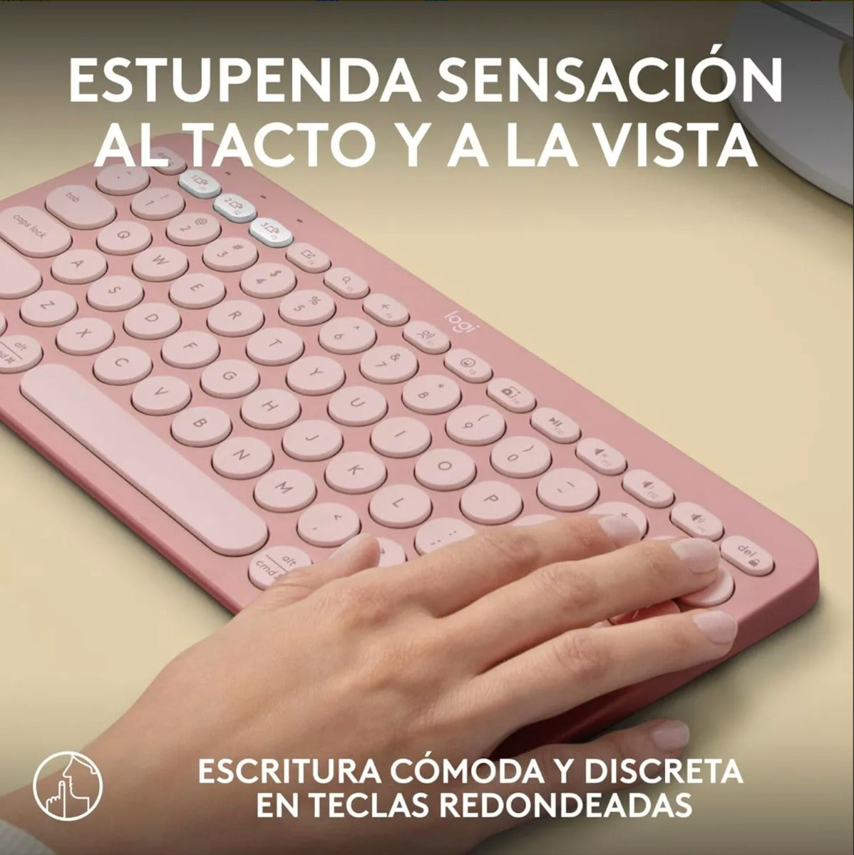Teclado Portatil Compato Kebble Keys 2 K380s Logitech Rosa