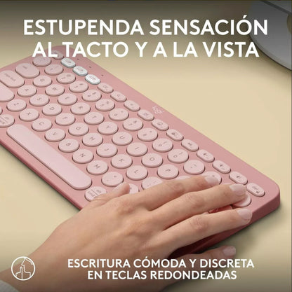 Teclado Portatil Compato Kebble Keys 2 K380s Logitech Rosa